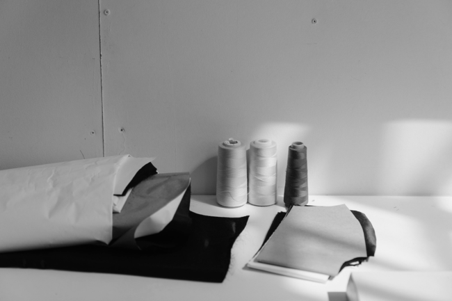 a table setup with different fabrics