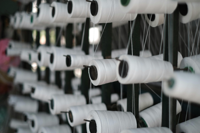 string on spools wrapped around