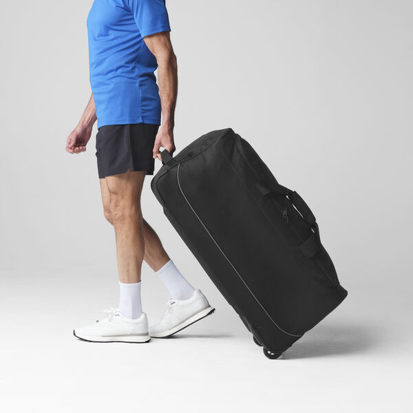 QS87 Teamwear Wheeled Holdall - Black - Grey