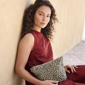 W330 Leopard Print Canvas Accessory Bag 